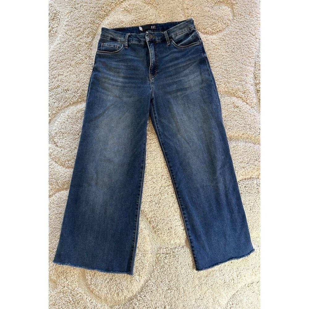 Kut From The Kloth Jeans High Rise Meg Fab AB Wide Leg Size 8 (Short) RN 58539
